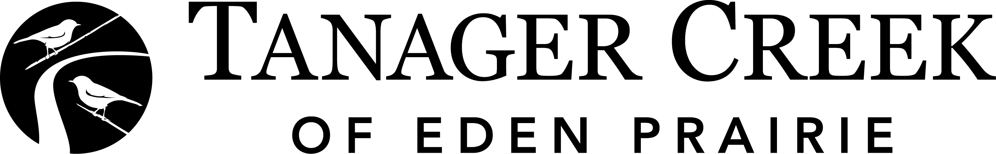 Tanager Creek logo with a bird and a tree branch.